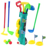 Childs Junior Golf Caddy Set Balls Clubs Trolley Kids Outdoor Garden Game Toys