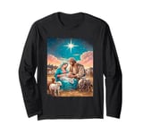 Nativity Scene with Mary, Joseph and the Child Jesus Long Sleeve T-Shirt