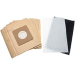 Vhbw - Lot de sacs (papier) + filtre avec 6 pièces compatible avec Rowenta RO178301/4Q0, RO17834A/4Q0, RO182301/4Q0, RO1783R1/4Q0 aspirateur