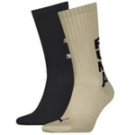 Puma Strumpor 2P Graphic Logo Crew Socks Sand Strl 43/46 Herr