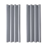 MRTREES Rideau Fenêtre - Rideau Occultant Isolant Thermique Tenture Phonique à Oeillets Lumière Bloquer pour Chambre Enfant/Bébé, Largeur 140 sur Hauteur 145cm, Gris Clair, 2 Pcs