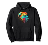 Dripping Paint Art Vintage Telephone Landline Dial Pullover Hoodie