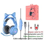 blue with box Casque Gamer rose avec microphone pour filles fille HiFi stéréo basse musique jeu noir mignon chat oreillette pour PC ordinateur portable accessoires de jeux vidéo, Play 4 Playstation 5 XBox écouteurs filaires ""Nipseyteko