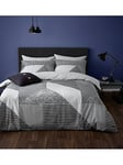 Catherine Lansfield Larsson Geo Duvet Cover Set - Grey