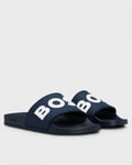 Boss Orange Kirk Mens Italian-Made Slides with Raised Logo NOS - Dark Blue - Size UK 9