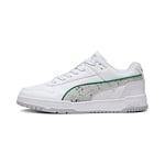 PUMA Rbd Game Low Graffiti Jr Basket, Blanc cendré Gris Archive Vert Noir, 37.5 EU