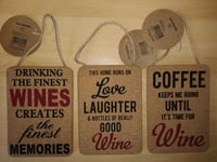 retro vintage style cork wine and coffee signs man cave homebar kitchen etc