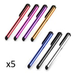 Stylet Fin Aluminium x5 pour ASUS ZenFone 3 Deluxe Smartphone Tablette Ecrire Universel Lot de 5 (ROUGE)