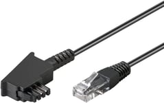 goobay 71812 Câble de routeur pour DSL/ADSL/VDSL, TAE-F mâle vers RJ45 mâle (8P2C) Noir 1 m