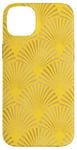 Coque pour iPhone 14 Plus Ambre Glow Jaune Orange Art Déco Motif éventail