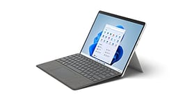 Microsoft Surface Pro 8 Ordinateur Portable (Windows 11,écran Tactile 13’’, 8 Go RAM, 256 Go SSD, Intel Core i5, Platine) + Clavier Signature Keyboard Noir (AZERTY)