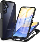 CENHUFO Coque Samsung A15 4G / 5G, Antichoc Housse avec Protection d'écran, 360° Protégé Téléphone Etui Double Face Case Robuste Transparent Intégrale Coque pour Samsung Galaxy A15 4G / 5G - Noir