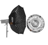 UK 95cm Octagon Godox Grid Honeycomb Softbox for Studio Flash with Bowens Moount