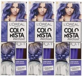 3 x  L'Oreal Paris ColorRista Washout Semi-Permanent Hair Dye - Indigo- 80ML