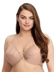 Glamorise Front Close T-back Wonder Wire Bra - Skin Cream, Skin, Size 40E, Women