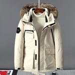 Doudoune Homme De Marque Courte Hiver Chaud Fourrure À Capuche Manteau Homme Épaississant Parka Homme Revers -Zs306845