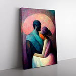 Man And Woman Abstract Canvas Print for Living Room Bedroom Home Office Décor, Wall Art Picture Ready to Hang, 76x50 cm (30x20 Inch) CAN3020-V1022-CK-2676