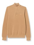 GANT Men's Cotton Pique Half Zip Sweater, Dark Khaki, XXXL