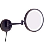 Vanity Makeup Mirrors LED Lights Hotel Bathroom Shaving Magnifying Cosmetic Mirror with Plug Double Folding Arms Wall Mirrors