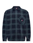 Tjm Check Polar Fleece Overshirt Navy Tommy Jeans