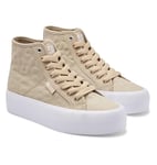 DC Shoes Femme Plateforme Manuelle Hi Basket, Taupe Expresso, 40.5 EU