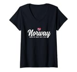 Womens Norwegian Souvenirs Makes My Heart Skip A Beat I Love Norway V-Neck T-Shirt