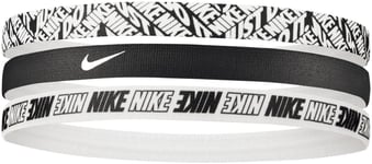 Nike Élastique Hairband Imprimé Bandeaux pour les Cheveux Bande de Sport B/W