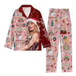 Taylor Swift Julpyjamas Nattkläder Dam 1989 Skjortor och Byxor Pjs Set Knappar Ner Swiftie Nattkläder Fans Loungewear Present C S