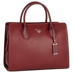 David Jones - Grand Sac à Main Femme - Cabas Fourre-Tout Cuir PU - Sac Multi Poche Plusieurs Compartiments Porté Epaule Bandoulière - Sac Ville Travail Elégant Classique Mode Chic - Rouge