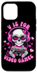 Coque pour iPhone 12/12 Pro V est pour les jeux vidéo Skull Headphones