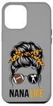 iPhone 15 Plus Nana Life Messy Bun Hair Funny Football Cheer Nana Granny Case