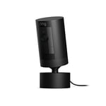 Ring Outdoor Camera Plug-In (Stick Up Cam) + Pan-Tilt Mount (Power adapter & camera included) | Security Camera with 1080p HD Video, Two-Way Talk, Works with Alexa | 30-day free trial of Ring Home