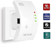 Répéteur WiFi Amplificateur WiFi Puissant N300,2.4GHz WiFi Repeteur avec 1 Port Ethernet,Intégrées Norme IEEE 802.11 b/g/n,Compatible avec Tous Les Routeurs,Facile à Installation