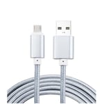 Cable Micro USB nylon chargeur rapide pour lenovo TAB2 A10-30 Couleur Argent, 1 mètre - Marque Yuan Yuan