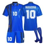 1994 Argentina Fotbollströja Borta Barn Student Träning Vuxen Dräkt NO.10 MARADONA NO.10 MARADONA NO.10 MARADONA 24