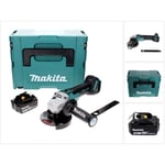 Dga 506 T1J Meuleuse d'angle sans fil 18 v 125 mm brushless + 1x Batterie 5.0 Ah + Coffret Makpac - sans chargeur - Makita