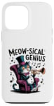 Coque pour iPhone 13 Pro Max Design de musicien amateur de chats Meowsical Genius