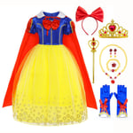 Halloween Party Barn Flickor Snövit Prinsess Klänning Set Fancy Cosplay Kostym 110cm