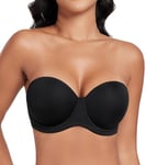 DotVol Femme Soutien-Gorge Grande Taille avec Armature Soutien Complet Bretelle Plusieurs Façons à Porter Noir 85F