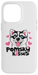 Coque pour iPhone 14 Pro Max Funny Pomsky Lover Kisses Puppy Dog Mom Pomskies