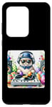 Coque pour Galaxy S20 Ultra Cat As DJ Mixing Tracks With Holiday Eggs As Records. Pâques