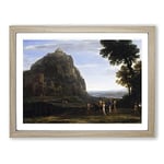 View Of Delphi With A Procession By Claude Lorrain Classic Painting Framed Wall Art Print, Ready to Hang Picture for Living Room Bedroom Home Office Décor, Oak A4 (34 x 25 cm)