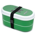 Minecraft 2 Lunch box With Separate Lids Fork Kids Bento Lunchbox Novelty Gift