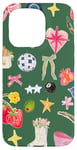 Coque pour iPhone 15 Pro Collage vert cowgirl Y2K avec nœud mignon et esthétique