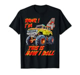 Monster Truck Car Fun for 4-Year-Old Birthday Kids Boys T-Shirt