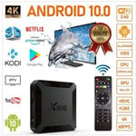 Android 10.0 IPTV Box 2 Gt RAM 16 Gt ROM Mini Smart TV Box, 4K HD/3D/Quad Core H313 64 Bits/2.4GHz WiFi/LAN10/100M soitin