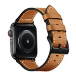 Klassiskt Läderarmband Apple Watch 45mm Series 9 Cognac