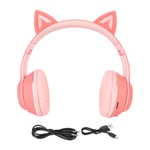 Cat Ear Kids Bt Headphones Wireless Wired Mode Foldable Bt Headset With Mic Led