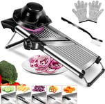 Adjustable Mandoline Vegetable Slicer, 5 in 1 Stainless Steel Mandoline Food Sli