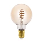 Eglo connect.z Ampoule LED E27 connectée, G95, ZigBee, contrôlable par appli et commande vocale, dimmable, blanc chaud - froid, 360 lumens, 5 watts, ambré, design vintage